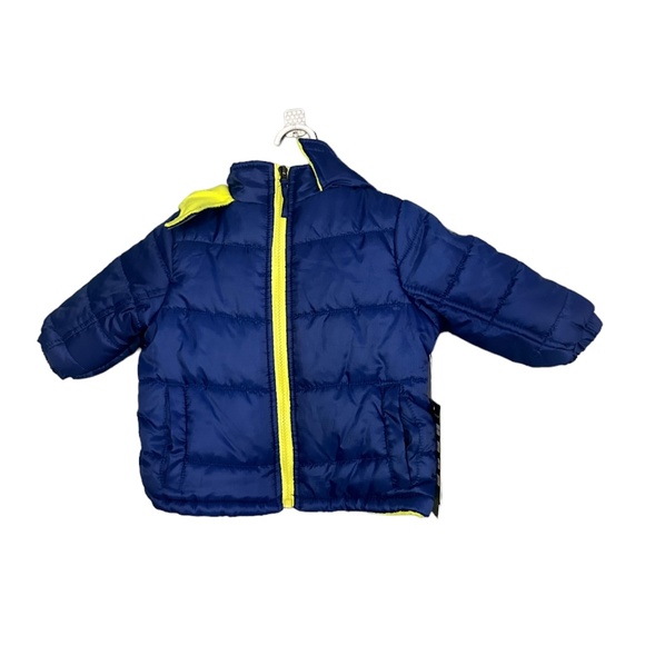 Infant 12 Month Blue Puffer Jacket Water Resistent Extreme Wind Protection - Picture 1 of 7